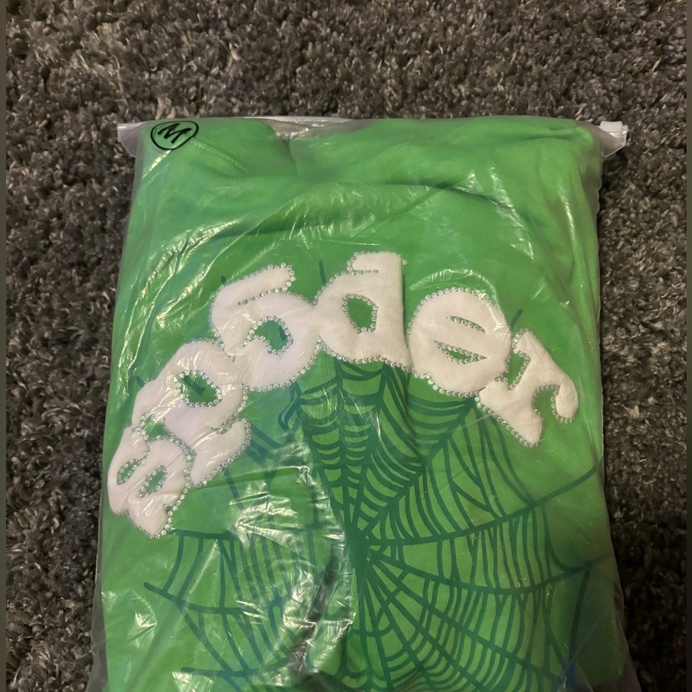 Sp5der Web Slime Green Hoodie size MEDIUM AND FAST SHIPPING